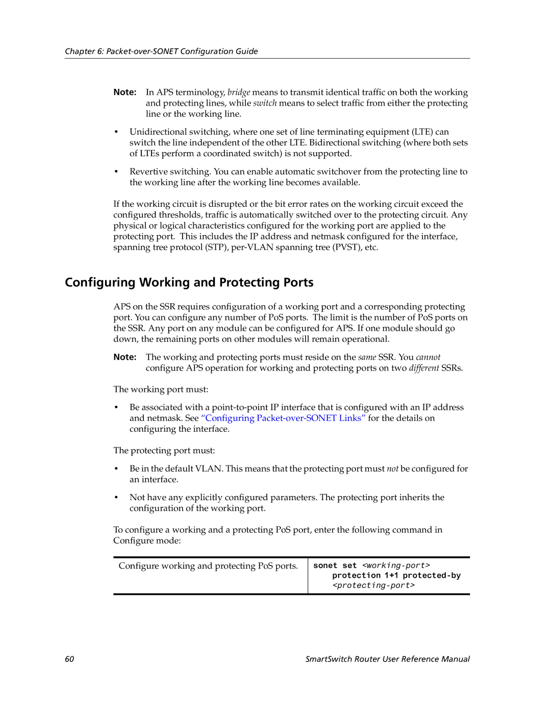 Cabletron Systems 9032578-05 manual Configuring Working and Protecting Ports 