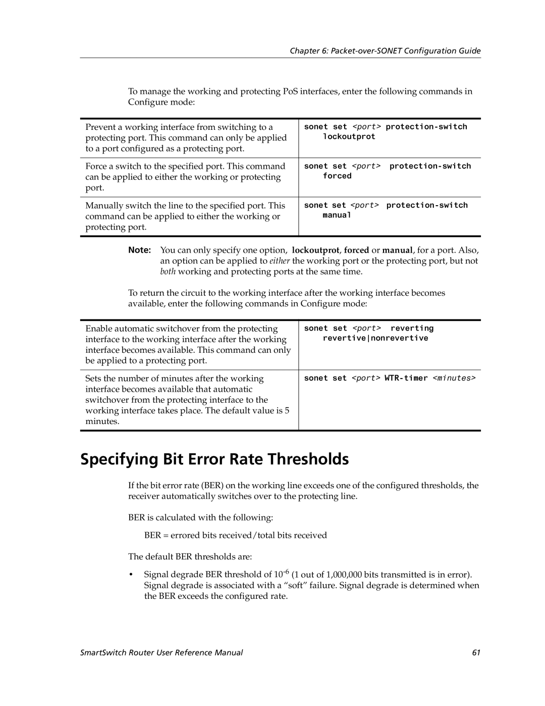 Cabletron Systems 9032578-05 manual Specifying Bit Error Rate Thresholds 