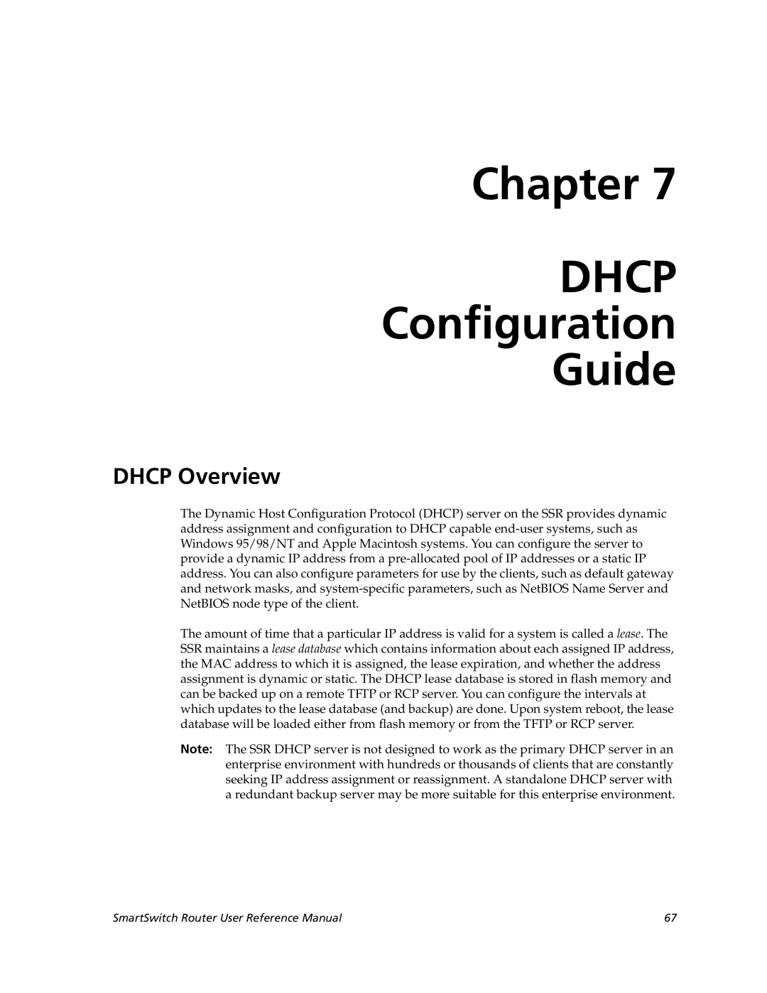 Cabletron Systems 9032578-05 manual Chapter, Configuration Guide, Dhcp Overview 