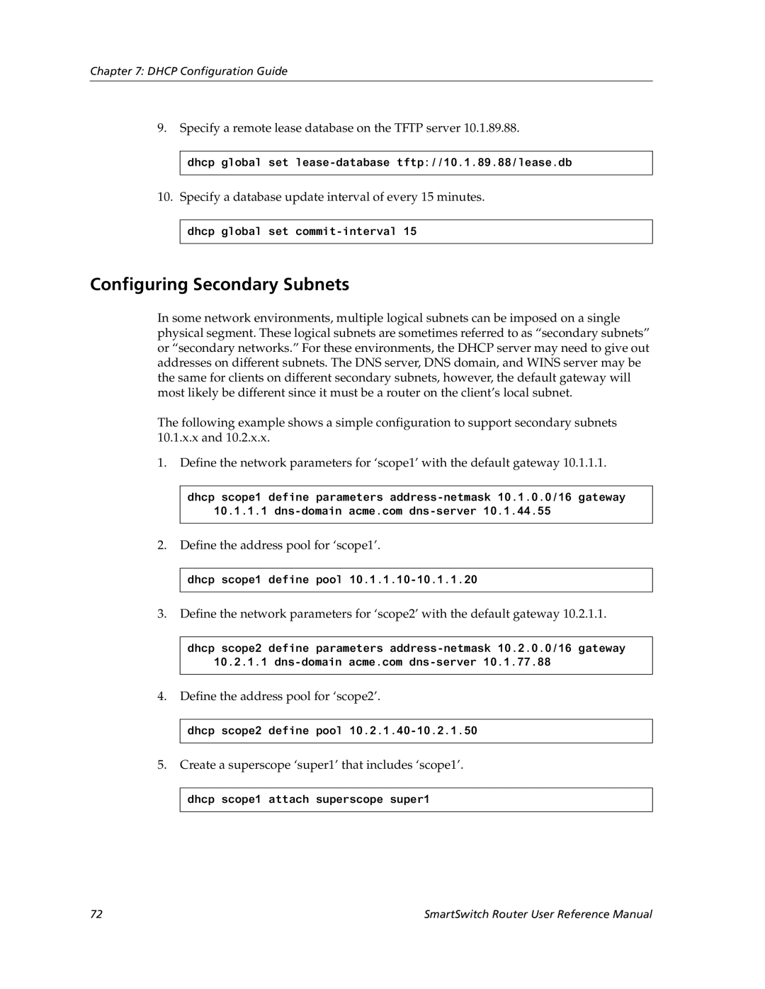 Cabletron Systems 9032578-05 manual Configuring Secondary Subnets 