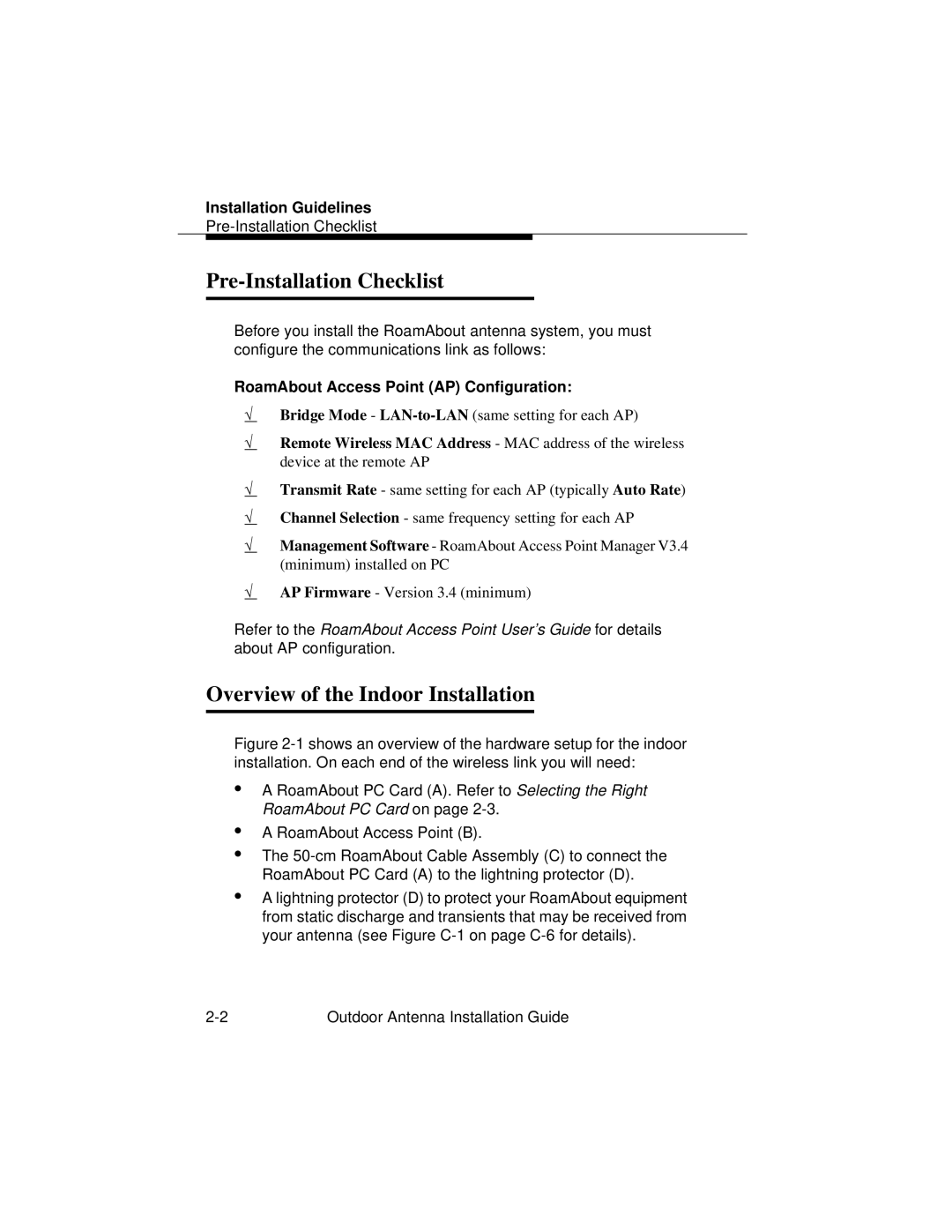 Cabletron Systems 9033073 manual Pre-Installation Checklist, Overview of the Indoor Installation 