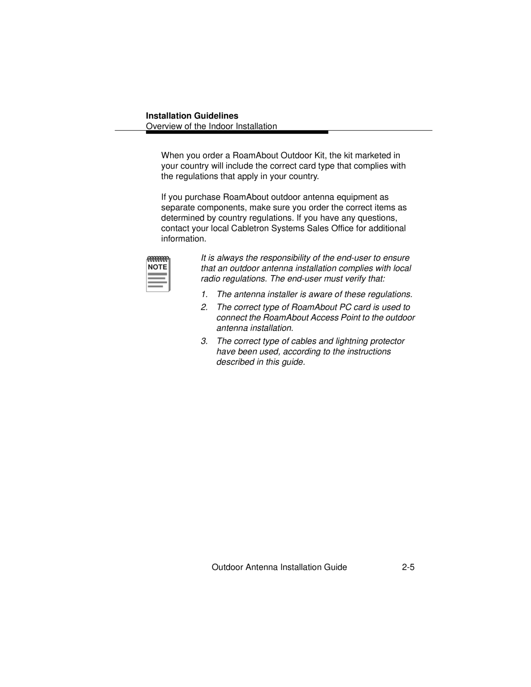 Cabletron Systems 9033073 manual Installation Guidelines 