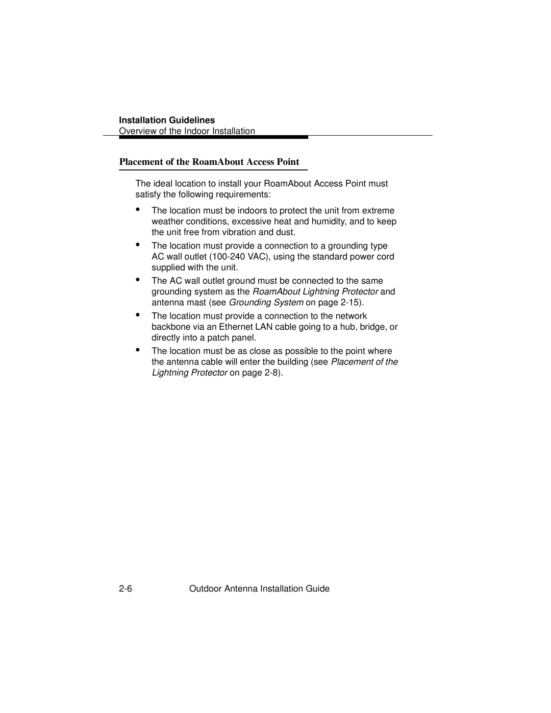 Cabletron Systems 9033073 manual Placement of the RoamAbout Access Point 