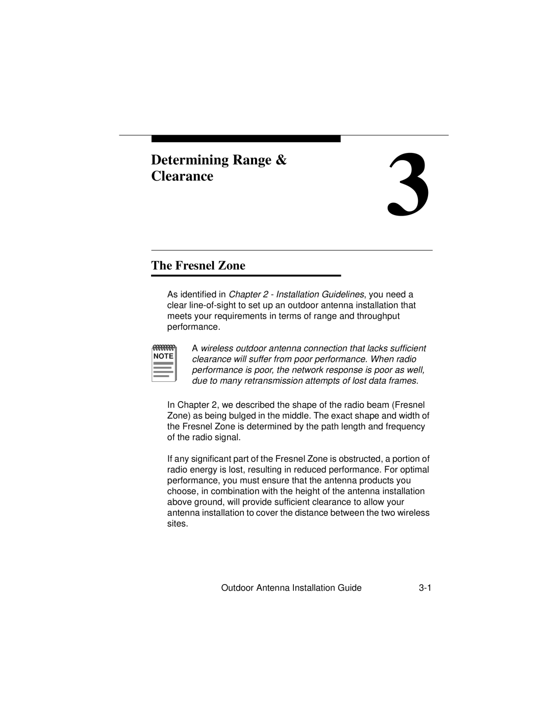 Cabletron Systems 9033073 manual Determining Range Clearance, Fresnel Zone 