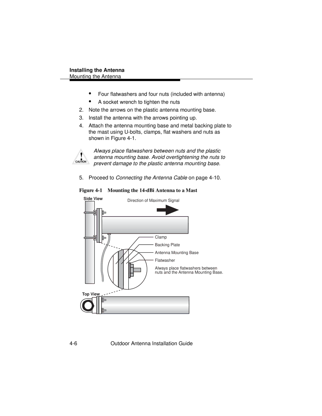 Cabletron Systems 9033073 manual Prevent damage to the plastic antenna mounting base 