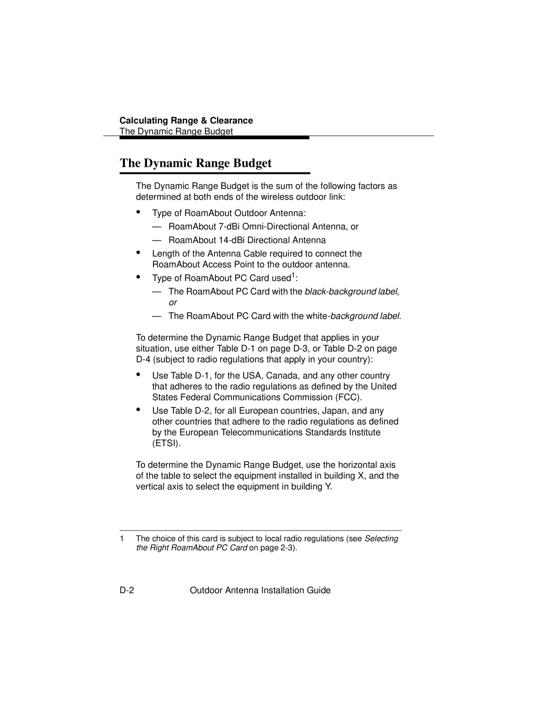 Cabletron Systems 9033073 manual Dynamic Range Budget 