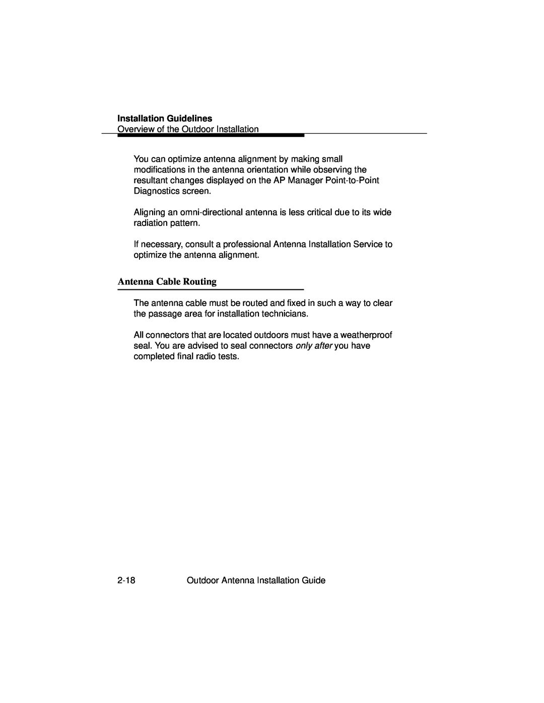 Cabletron Systems 9033073 manual Antenna Cable Routing, Installation Guidelines 
