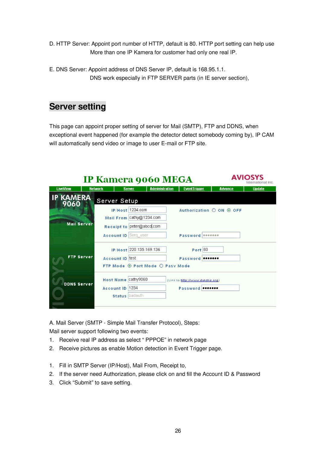 Cabletron Systems 9060A MP manual Server setting 