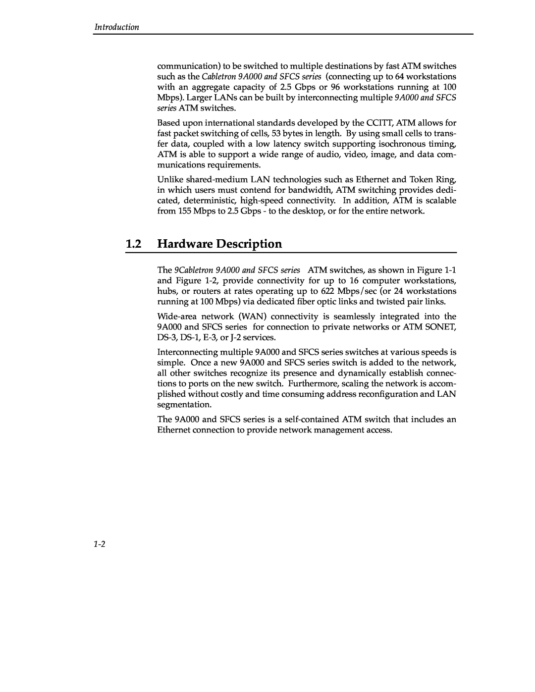 Cabletron Systems 9A000 manual Hardware Description, Introduction 