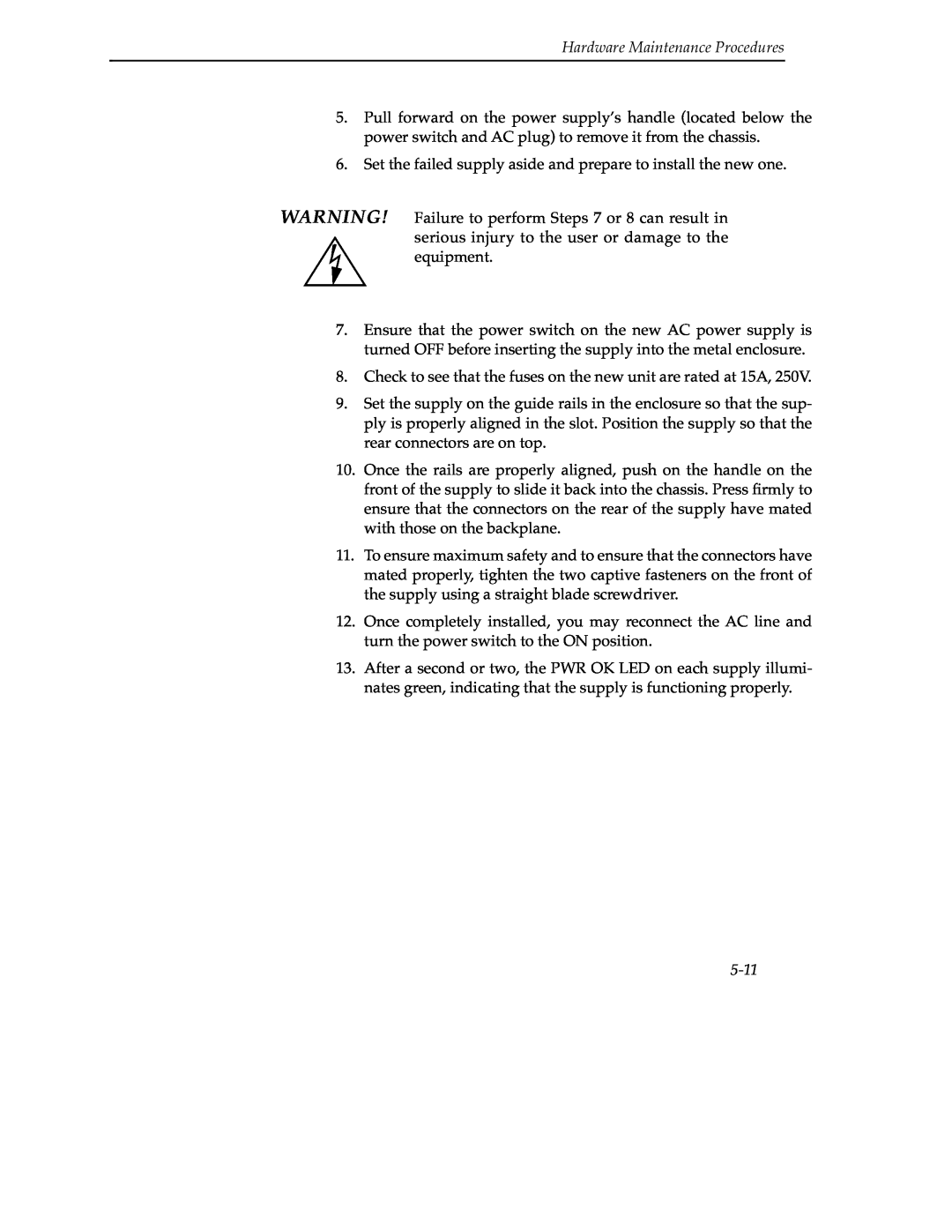 Cabletron Systems 9A000 manual 5-11, Hardware Maintenance Procedures 