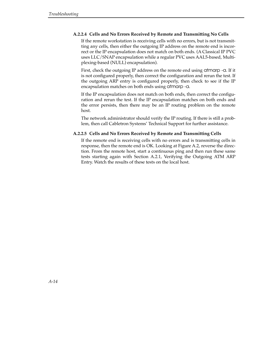 Cabletron Systems 9A000 manual Troubleshooting 