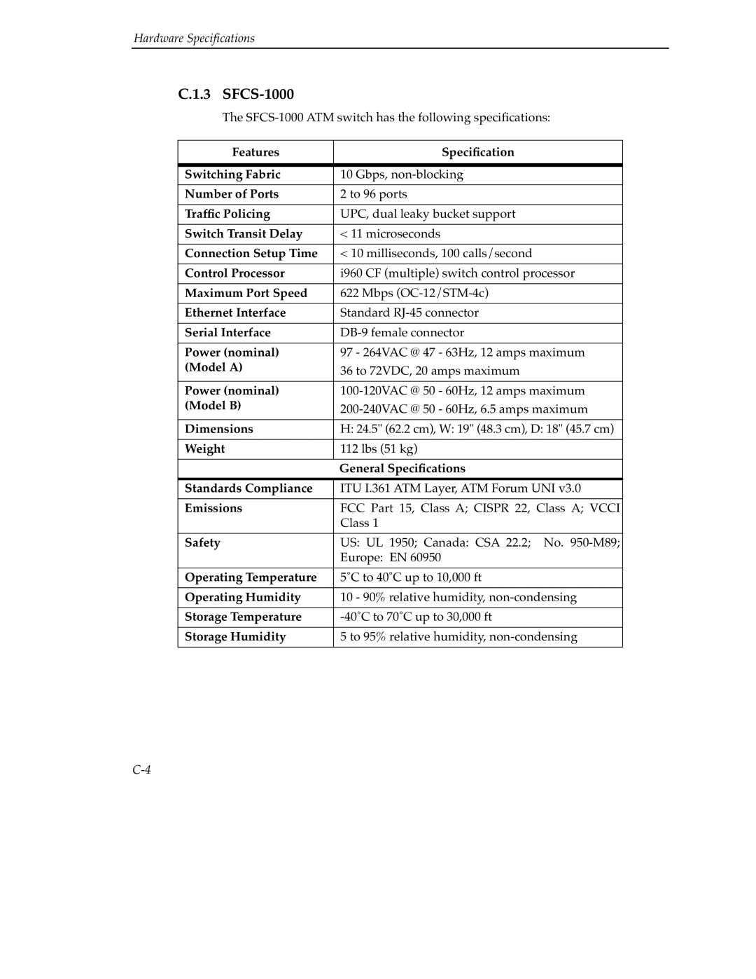 Cabletron Systems 9A000 manual SFCS-1000, Model a, Model B 