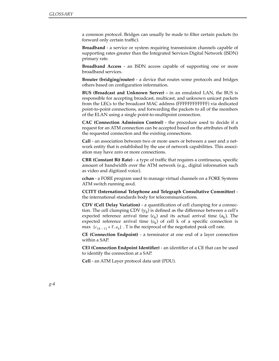 Cabletron Systems 9A000 manual Glossary 