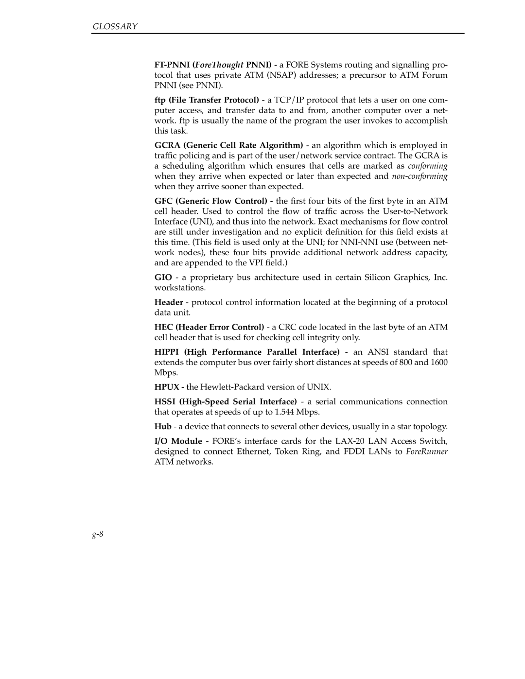 Cabletron Systems 9A000 manual Glossary 