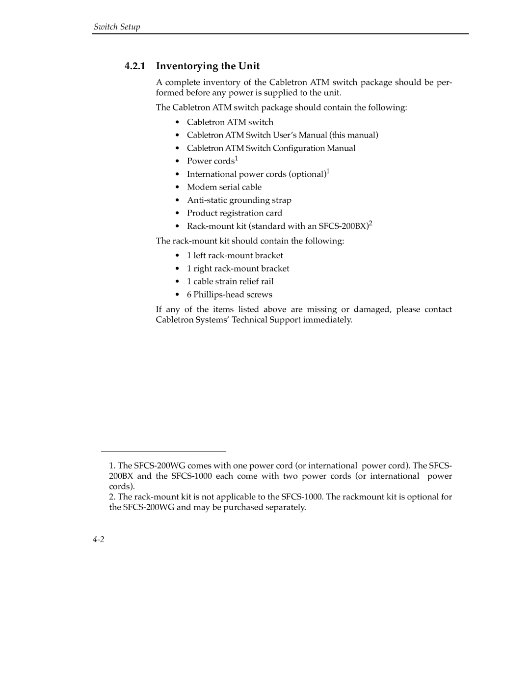 Cabletron Systems 9A000 manual Inventorying the Unit 