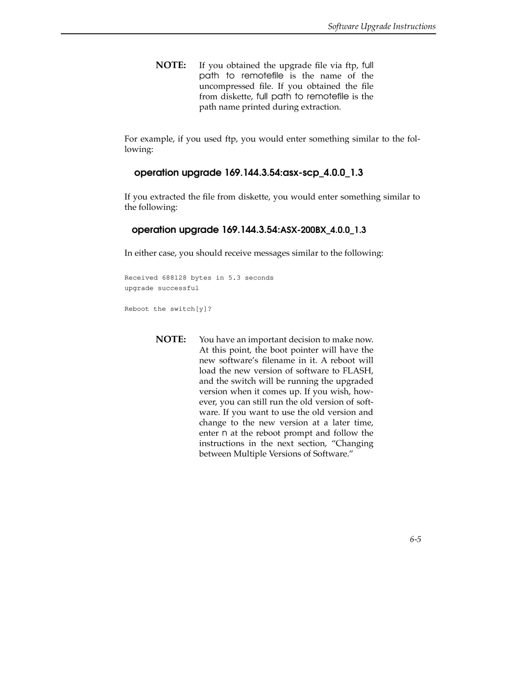 Cabletron Systems 9A000 manual Operation upgrade 169.144.3.54asx-scp4.0.01.3 