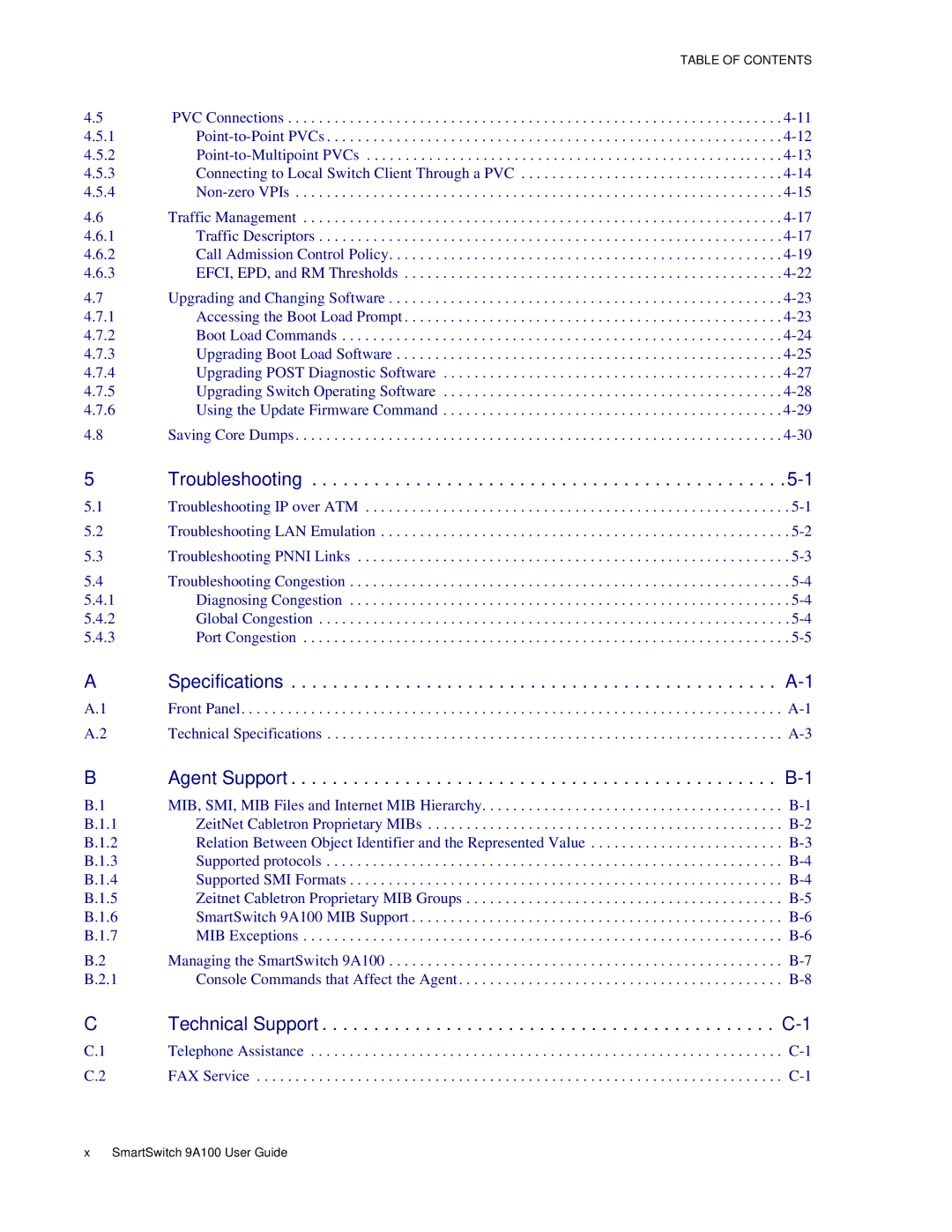 Cabletron Systems 9A100 manual Specifications 