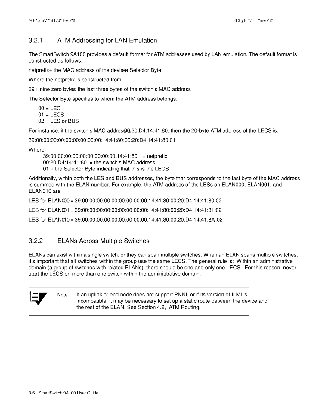 Cabletron Systems 9A100 manual ATM Addressing for LAN Emulation, ELANs Across Multiple Switches 