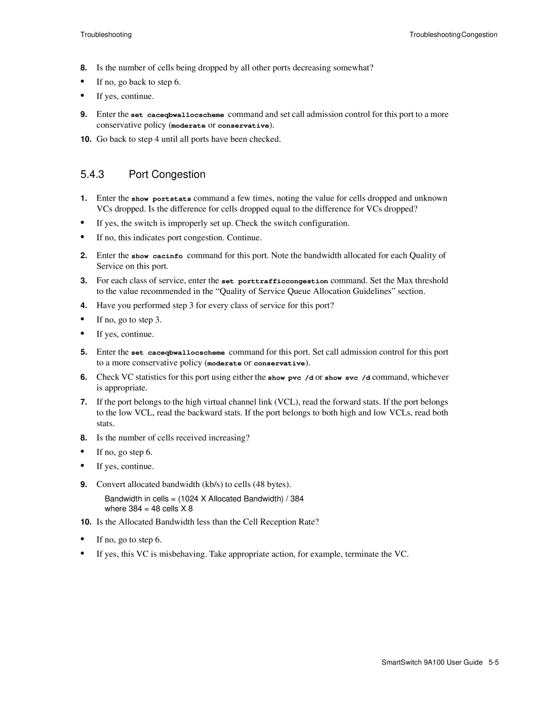 Cabletron Systems 9A100 manual Port Congestion 