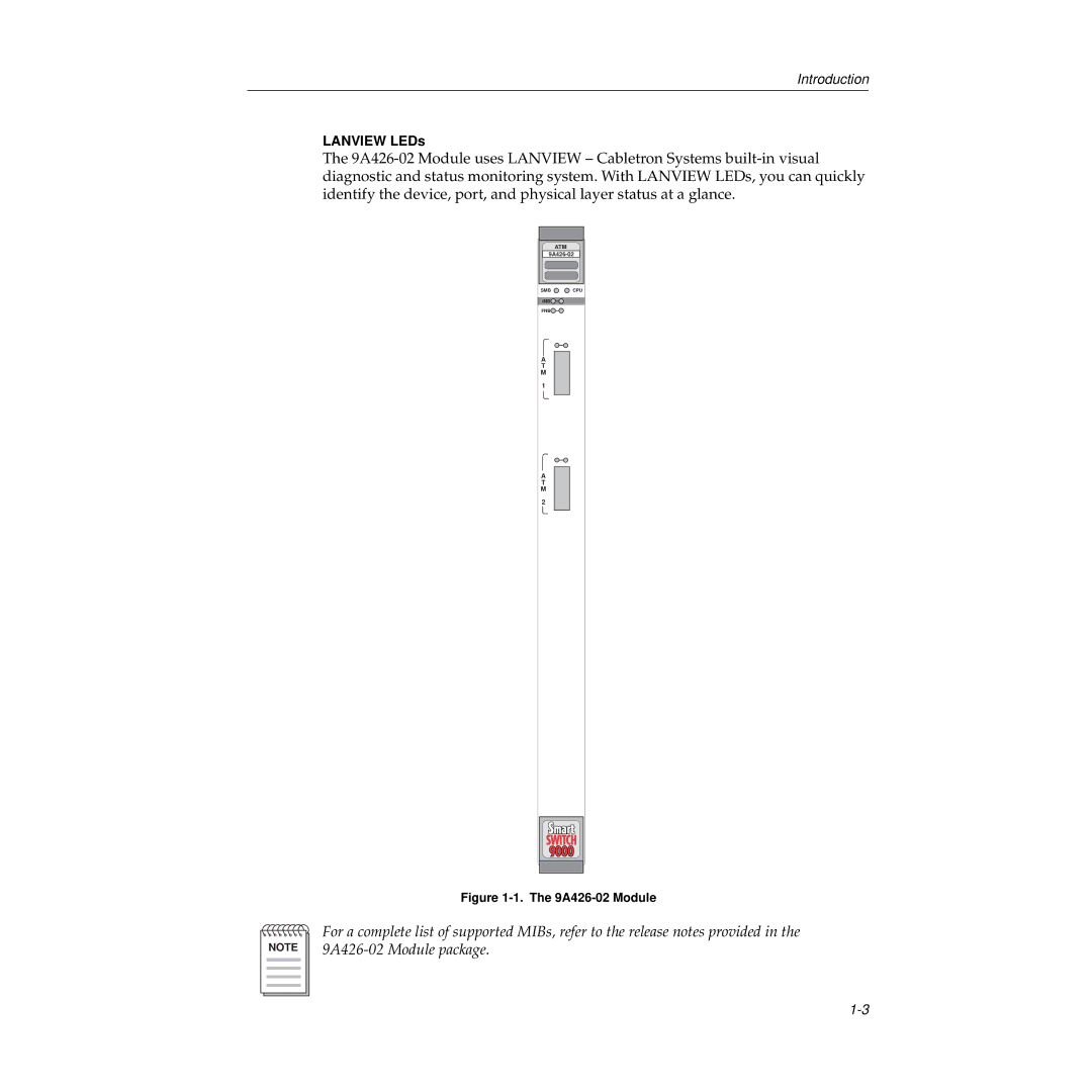 Cabletron Systems 9A426-02 manual Lanview LEDs 