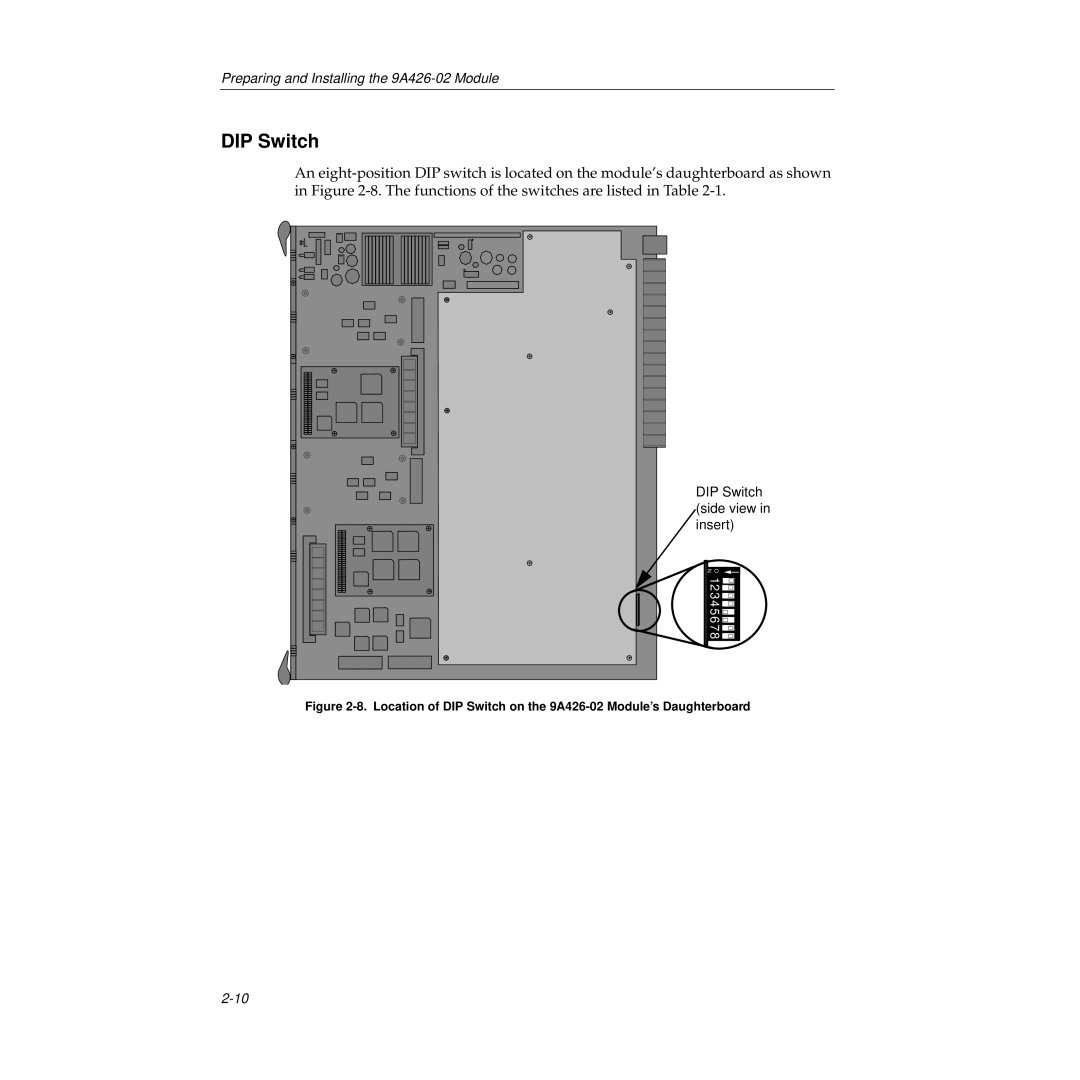 Cabletron Systems 9A426-02 manual DIP Switch 