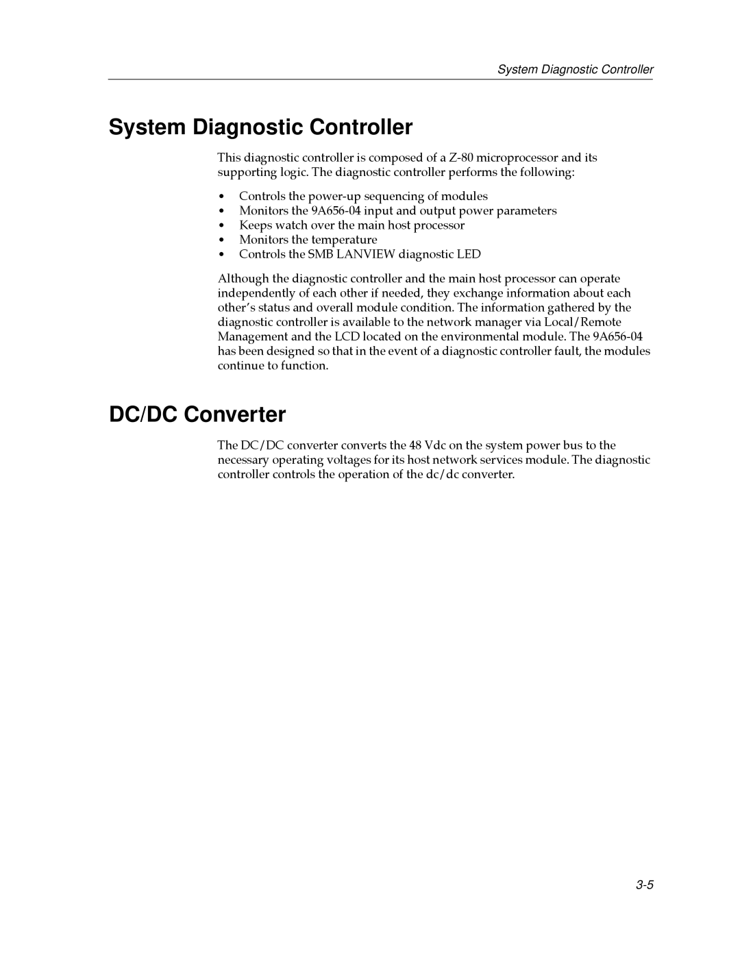 Cabletron Systems 9A656-04 ATM Module manual System Diagnostic Controller, DC/DC Converter 