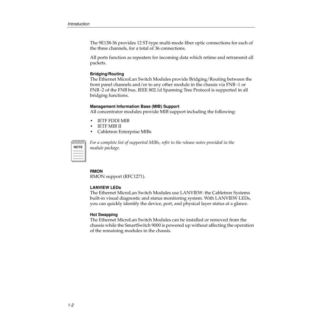 Cabletron Systems 9E133-36, 9E138-12, 9E138-36b, 9E132-15 manual Ietf Fddi MIB Ietf MIB 