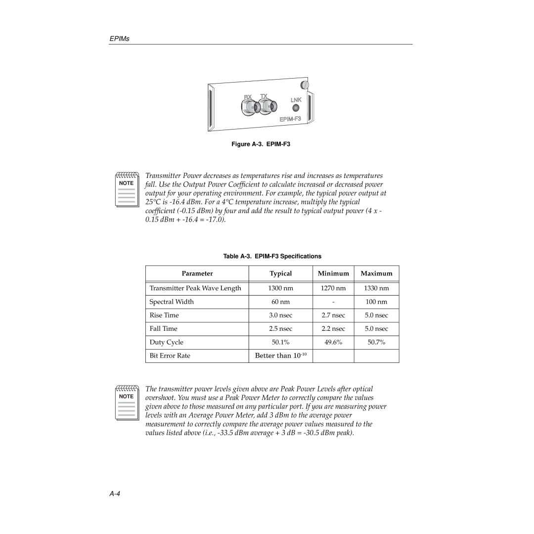 Cabletron Systems 9E133-36, 9E138-12, 9E138-36b, 9E132-15 manual Parameter Typical Minimum Maximum 