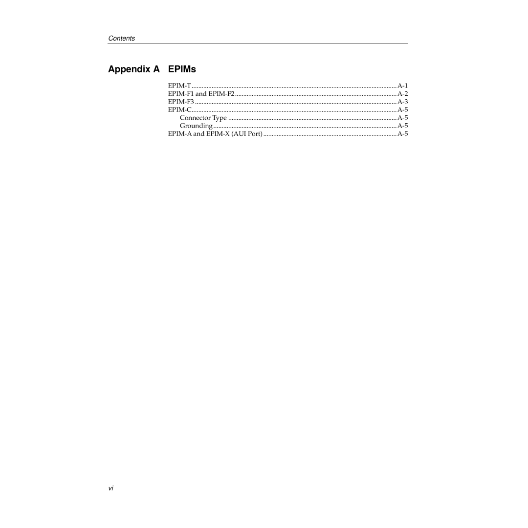 Cabletron Systems 9E138-12, 9E138-36b, 9E133-36, 9E132-15 manual Appendix a EPIMs 