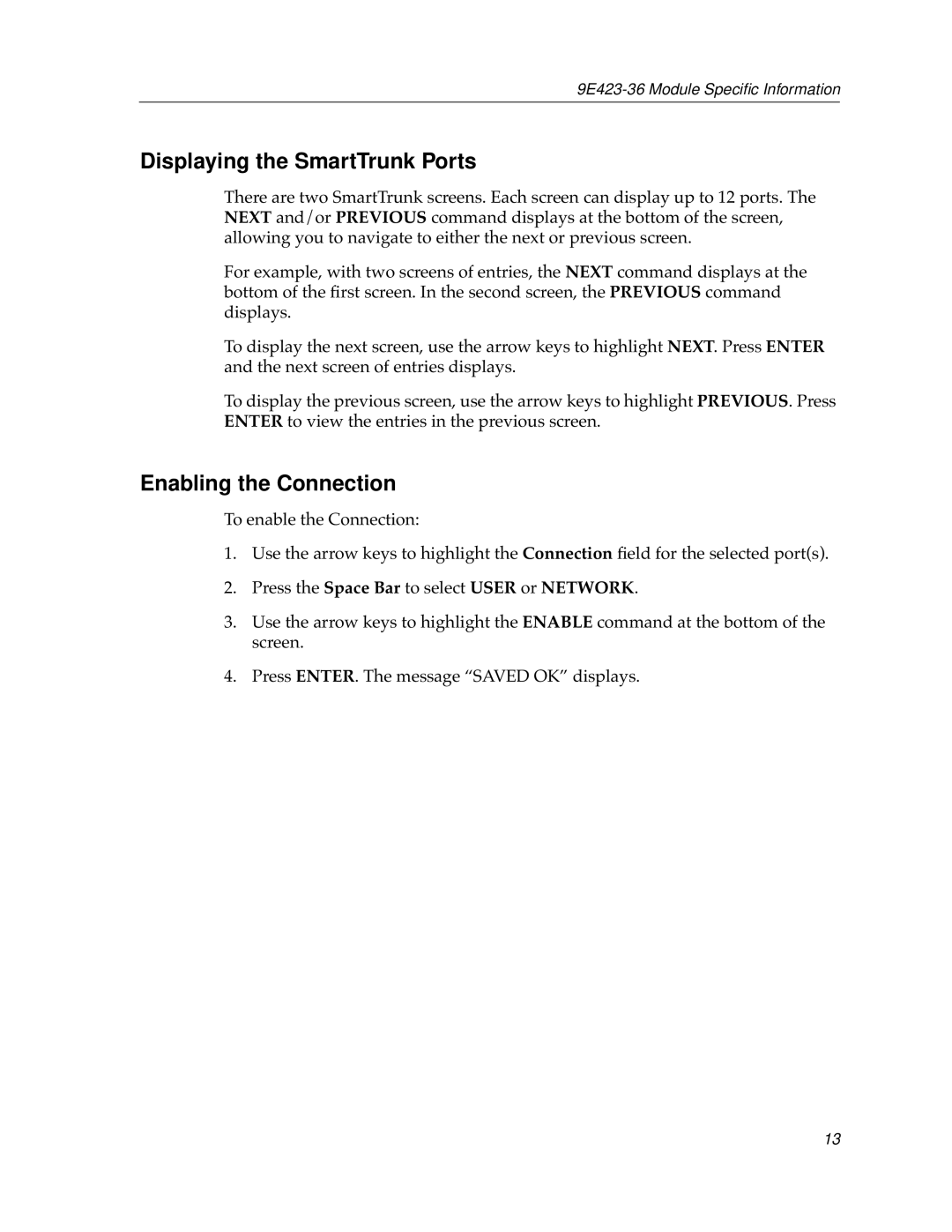 Cabletron Systems 9E423-36 appendix Displaying the SmartTrunk Ports, Enabling the Connection 