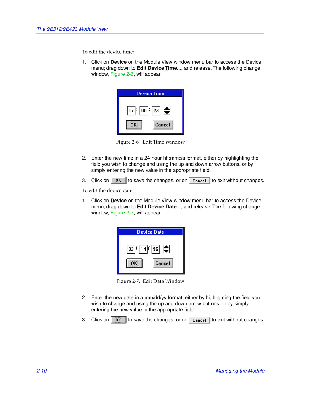 Cabletron Systems 9E312, 9E423 manual Edit Time Window 