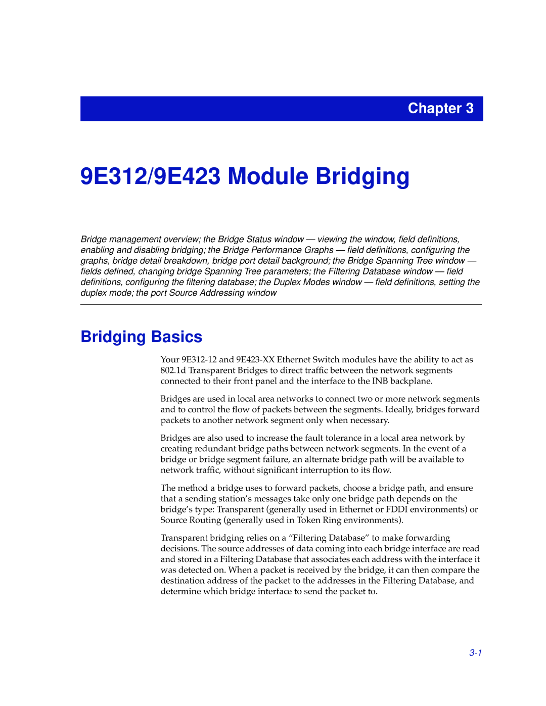 Cabletron Systems manual 9E312/9E423 Module Bridging, Bridging Basics 