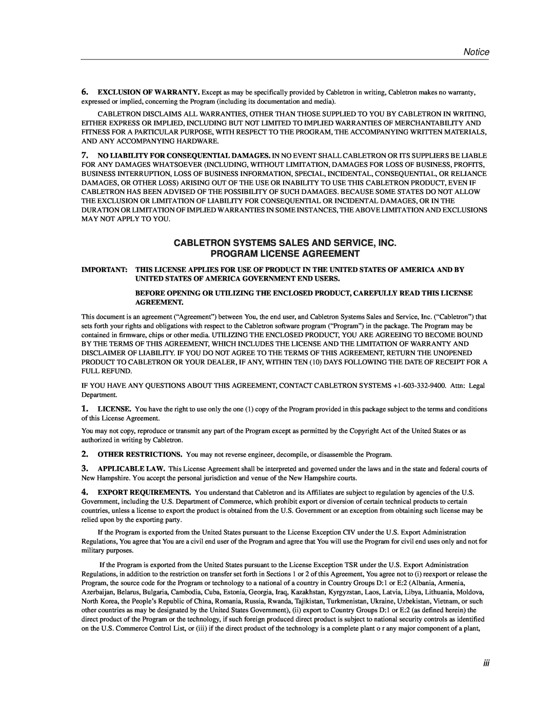 Cabletron Systems 9F125-0, 9F120-08, 9F122-12 manual Cabletron Systems Sales And Service, Inc Program License Agreement 
