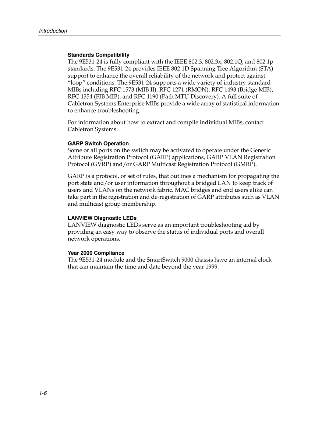 Cabletron Systems 9F120-08, 9F122-12, 9F125-0 manual Standards Compatibility 