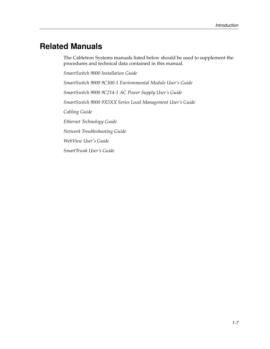 Cabletron Systems 9F122-12, 9F120-08, 9F125-0 manual Related Manuals 