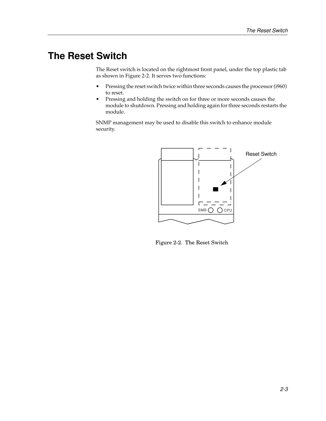 Cabletron Systems 9F315-02, 9F310-02 manual Reset Switch 