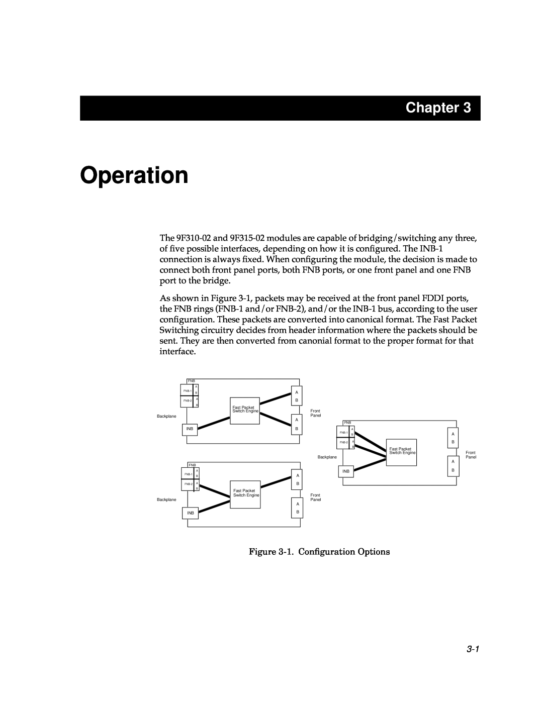 Cabletron Systems 9F315-02, 9F310-02 manual Operation, Chapter 