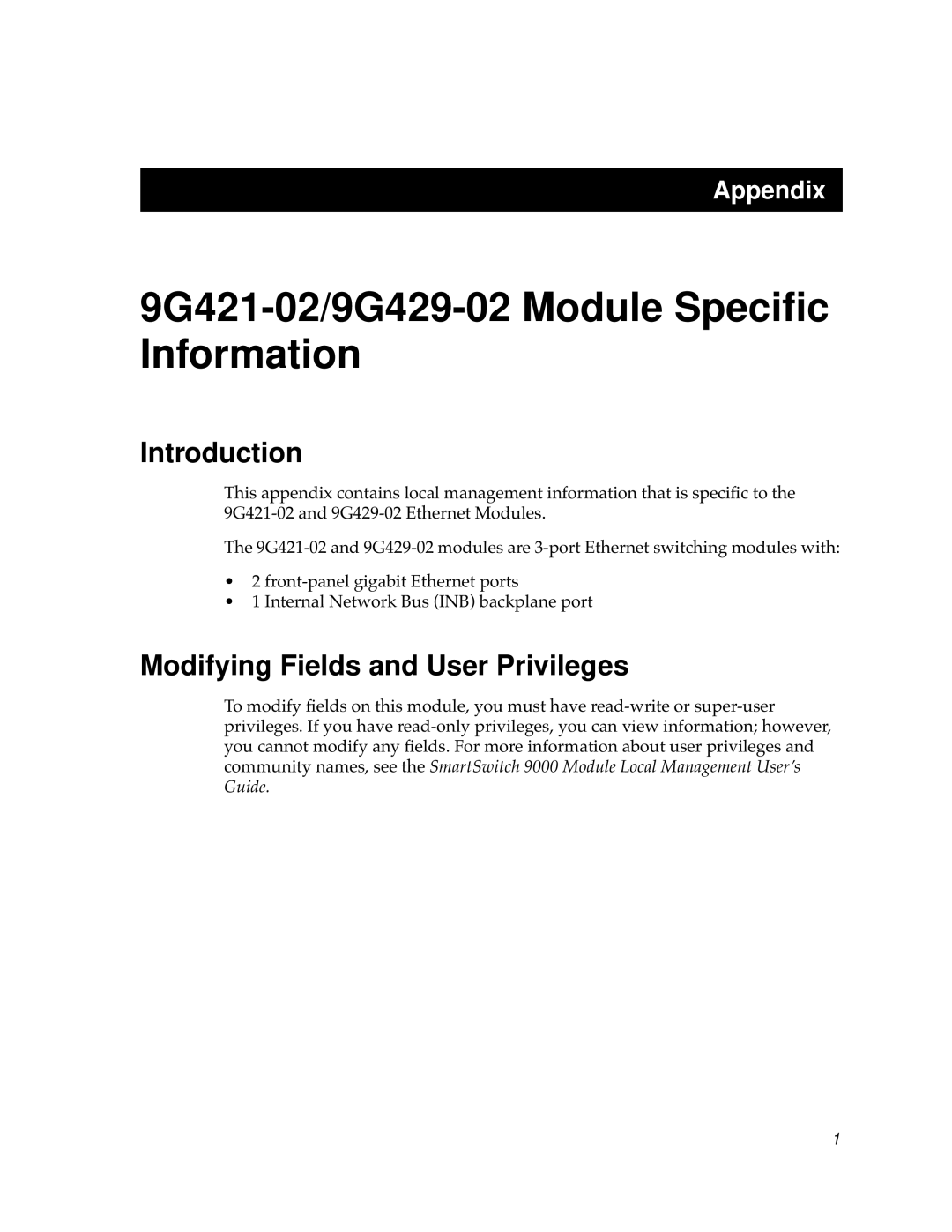 Cabletron Systems 9G421-02, 9G429-02 appendix Introduction, Modifying Fields and User Privileges 