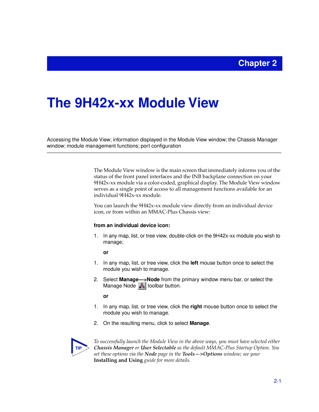 Cabletron Systems 9H42X-XX manual 9H42x-xx Module View, From an individual device icon 