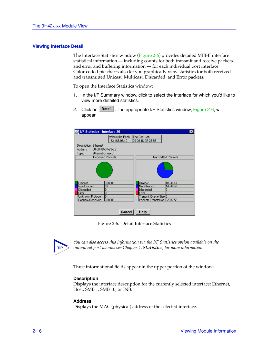 Cabletron Systems 9H42X-XX manual Viewing Interface Detail, Address 