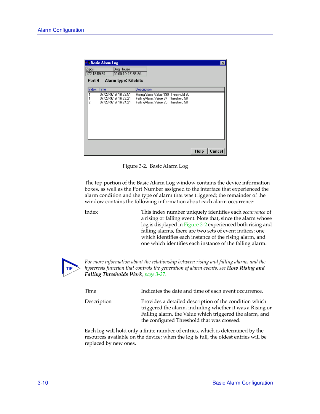 Cabletron Systems 9H42X-XX manual Alarm Conﬁguration 