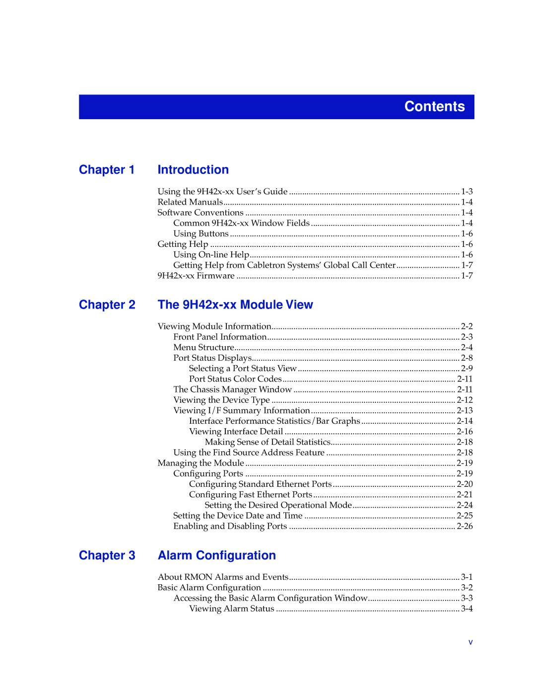 Cabletron Systems 9H42X-XX manual Contents 