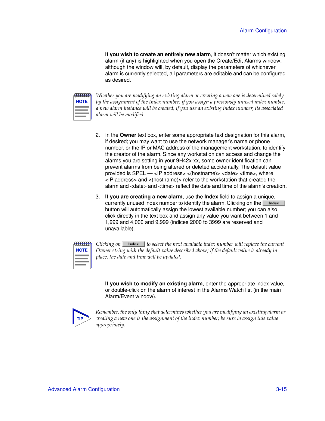 Cabletron Systems 9H42X-XX manual Alarm Conﬁguration 