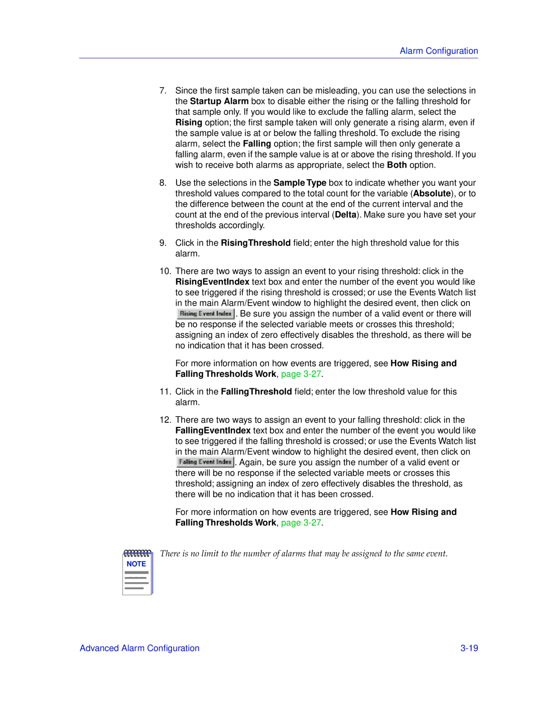 Cabletron Systems 9H42X-XX manual Alarm Conﬁguration 