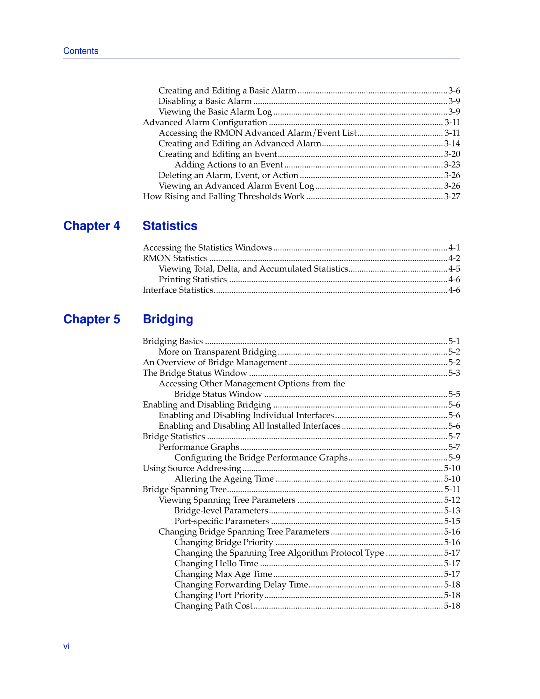 Cabletron Systems 9H42X-XX manual Chapter Statistics, Chapter Bridging 