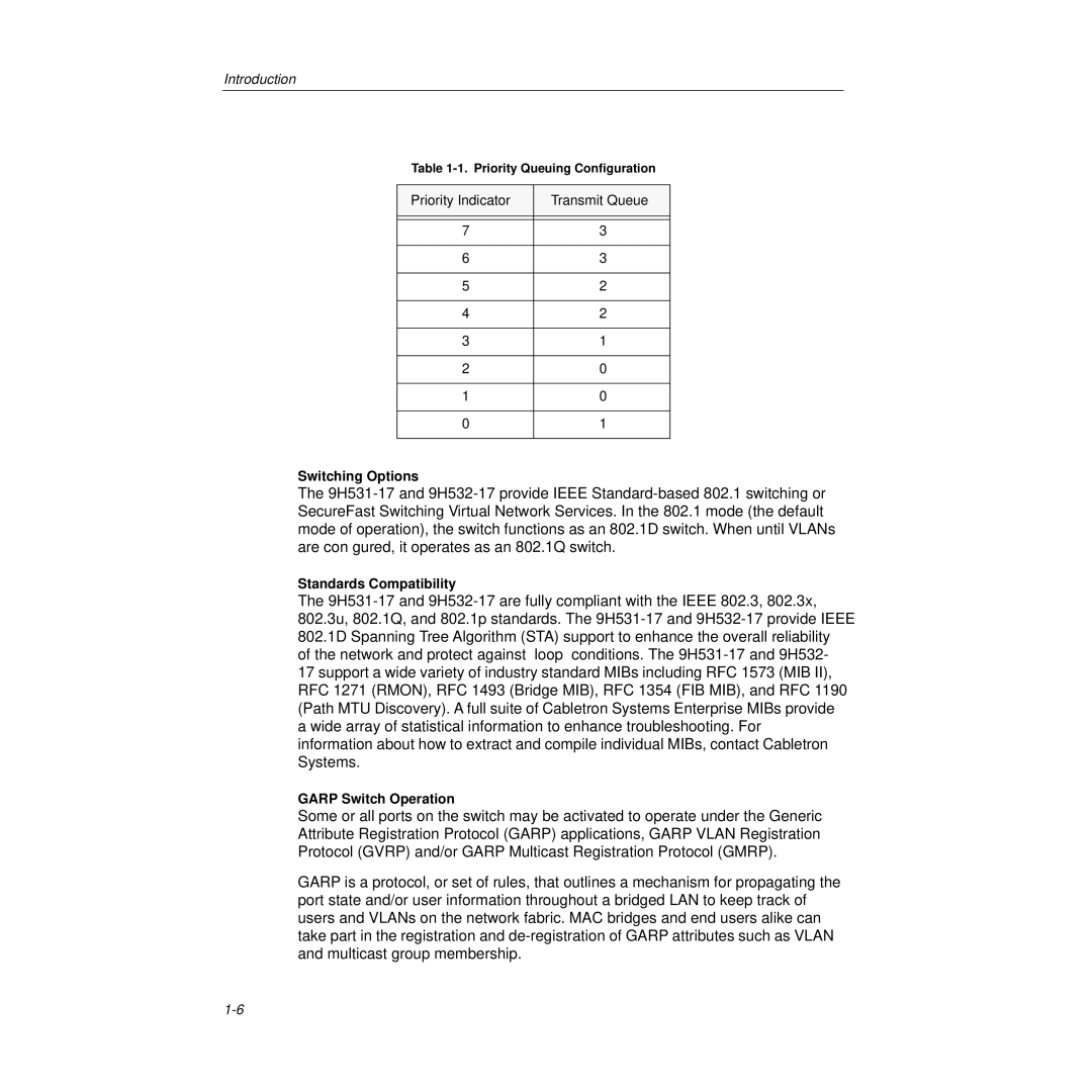 Cabletron Systems 9H532-17, 9H531-17 manual Switching Options 