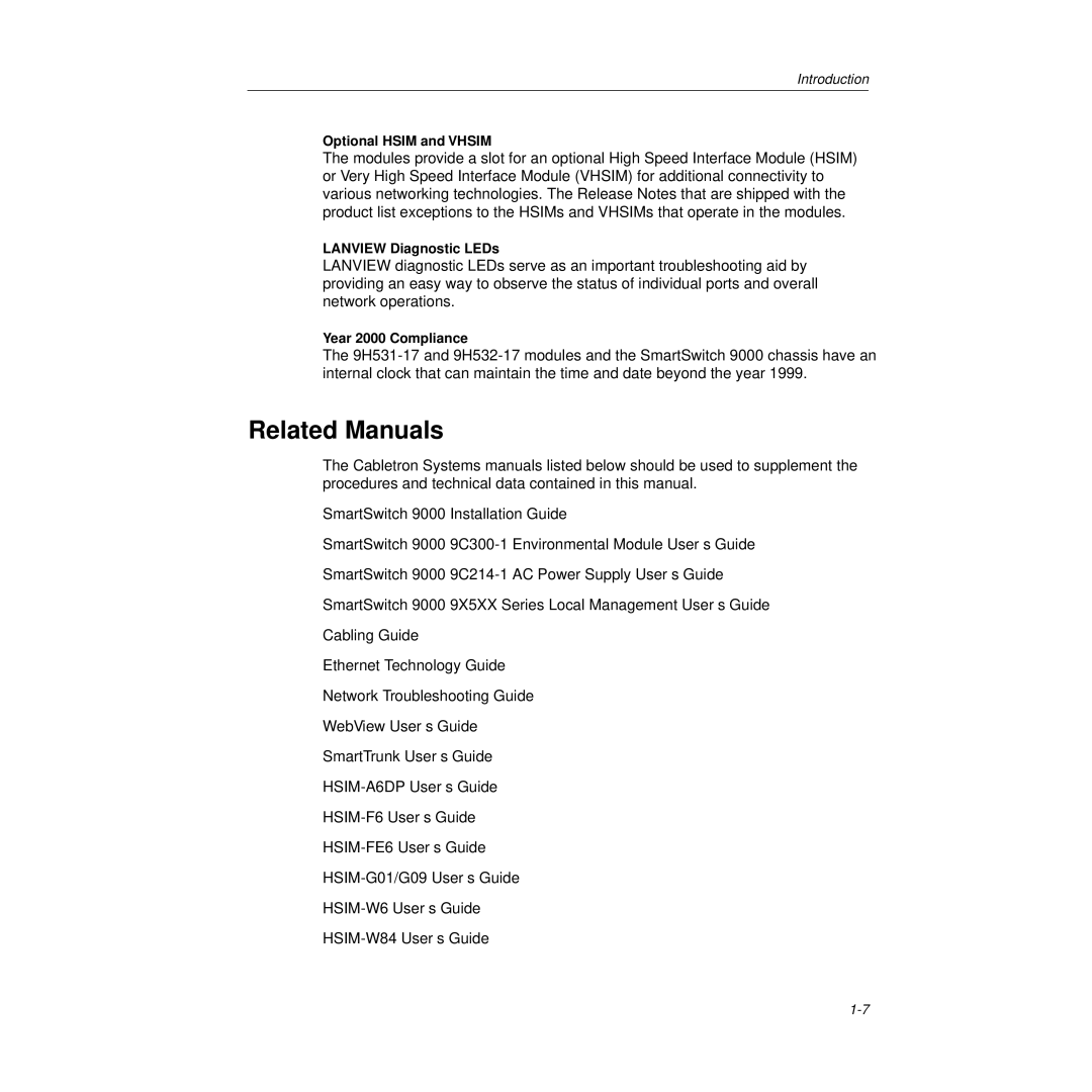 Cabletron Systems 9H531-17, 9H532-17 manual Related Manuals 