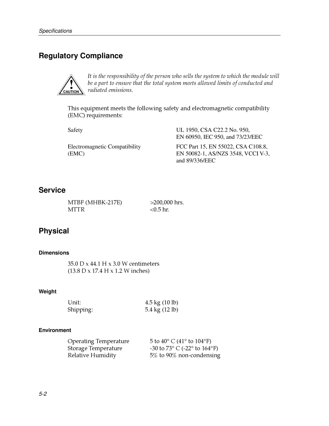 Cabletron Systems 9H531-24, 9H532-24, 9H533-24 manual Regulatory Compliance, Service, Physical 