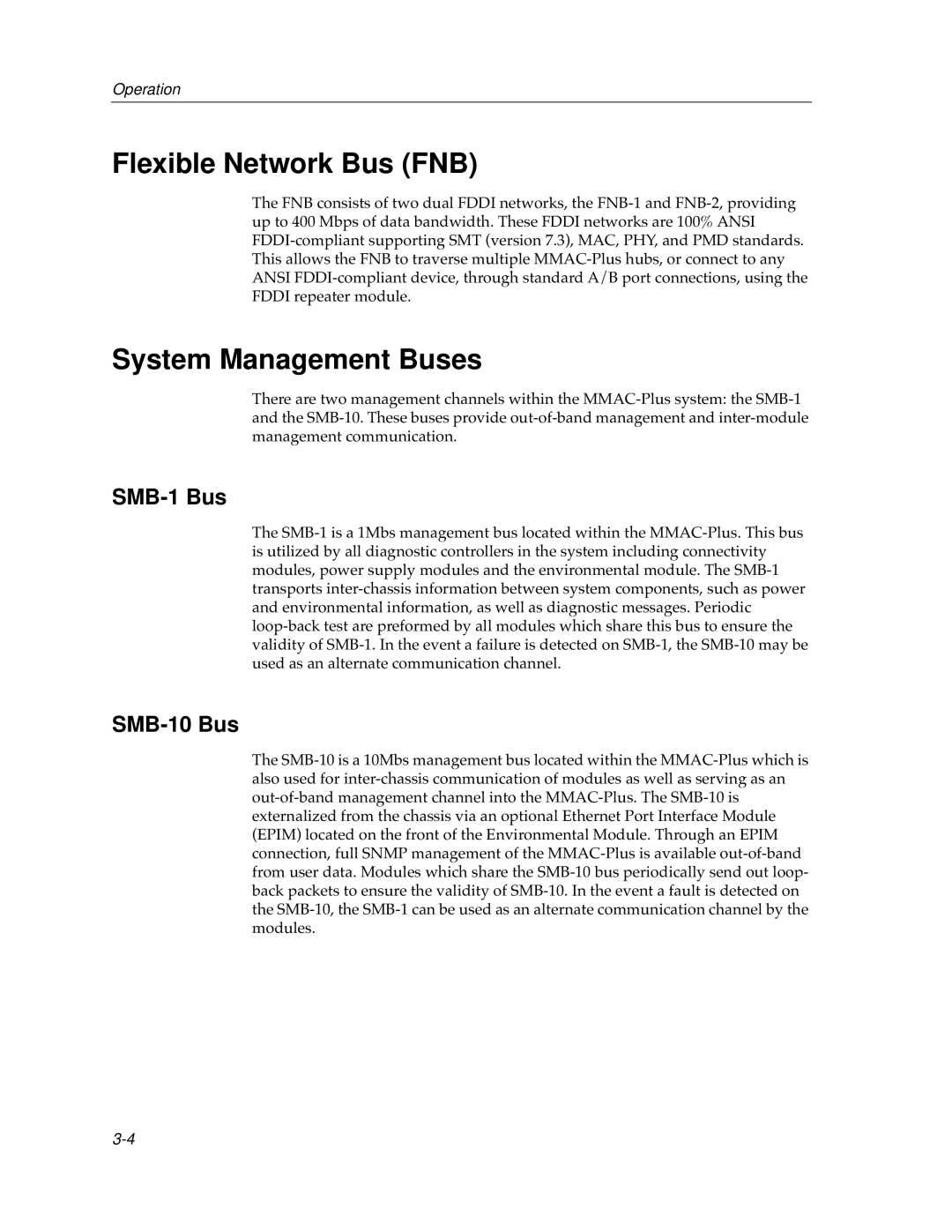 Cabletron Systems 9T122-24 manual Flexible Network Bus FNB, System Management Buses 