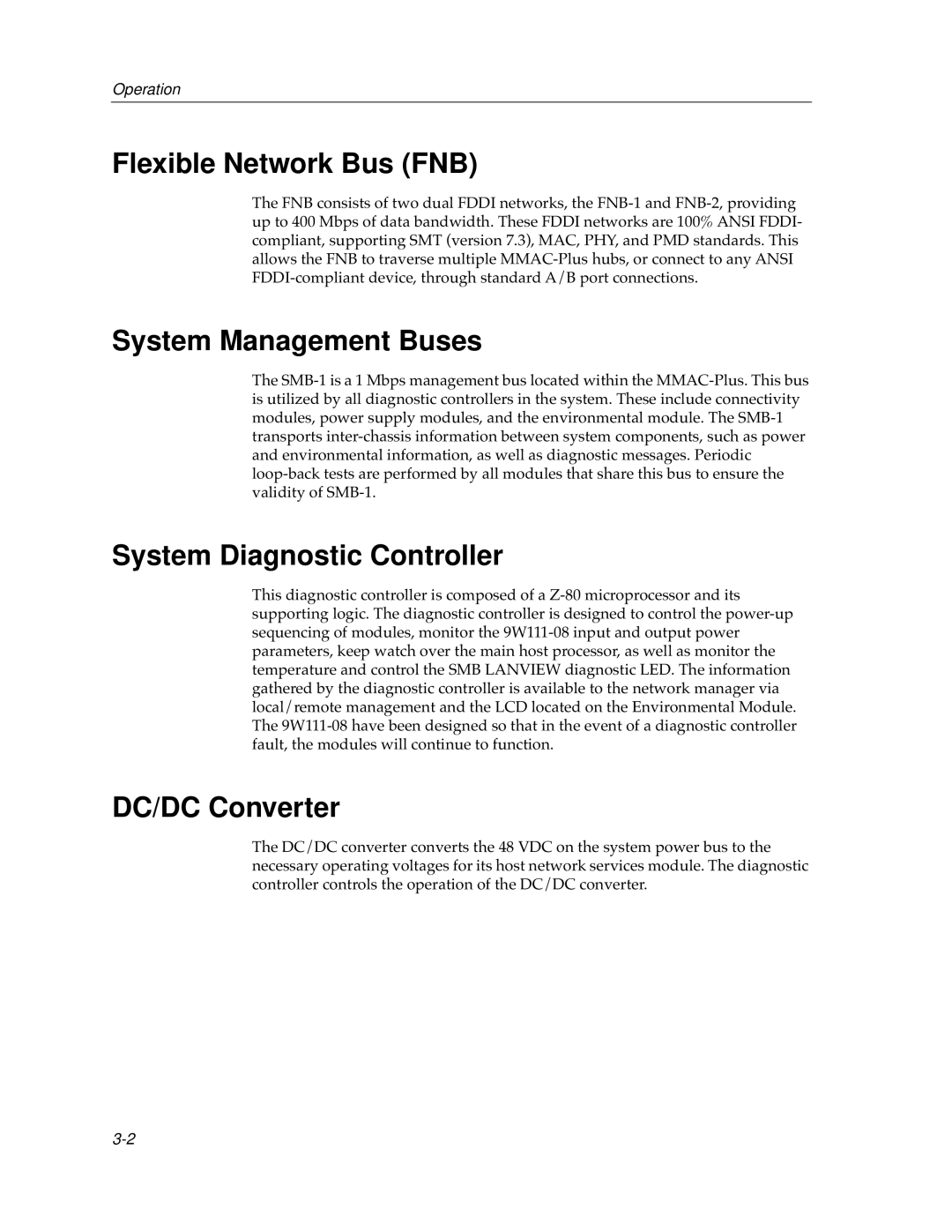 Cabletron Systems 9W111-08 manual Flexible Network Bus FNB, System Management Buses, System Diagnostic Controller 